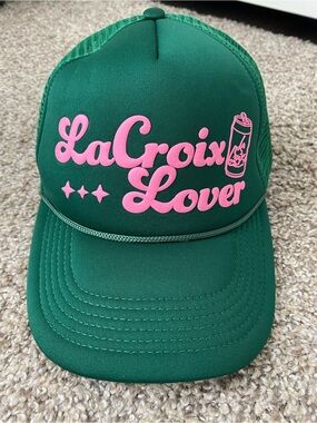 LaCroix Lover Trucker Snapback Hat Cap Green Pink Sparkling Water *New*